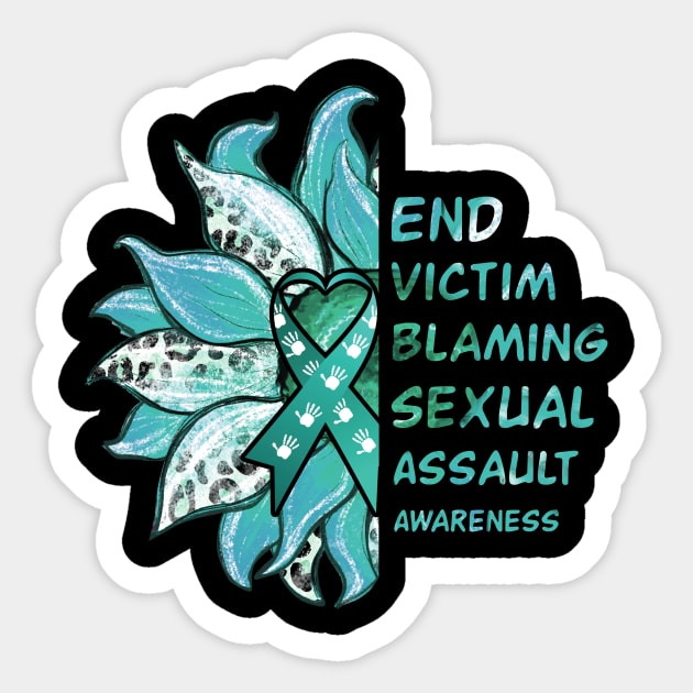 End Victim Blaming Sexual Assault Awareness Daisy Sticker by FrancisDouglasOfficial